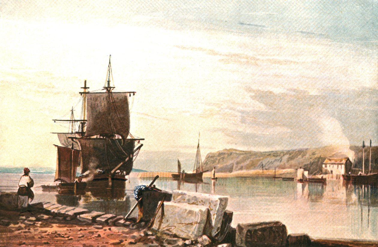 Uitzicht op de Exe, c1900 door Unbekannt