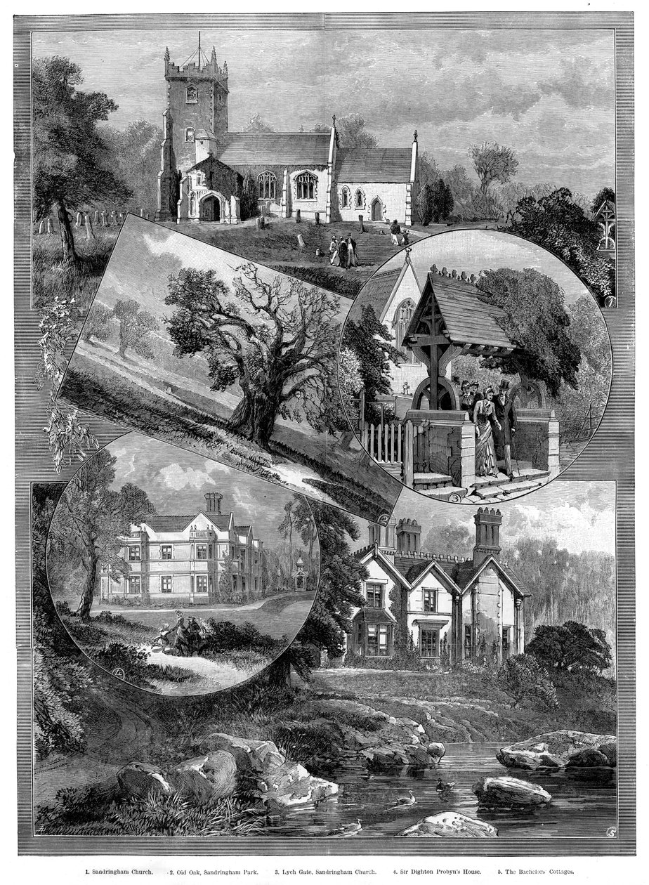 Uitzichten van Sandringham, Norfolk, 1887 door Unbekannt