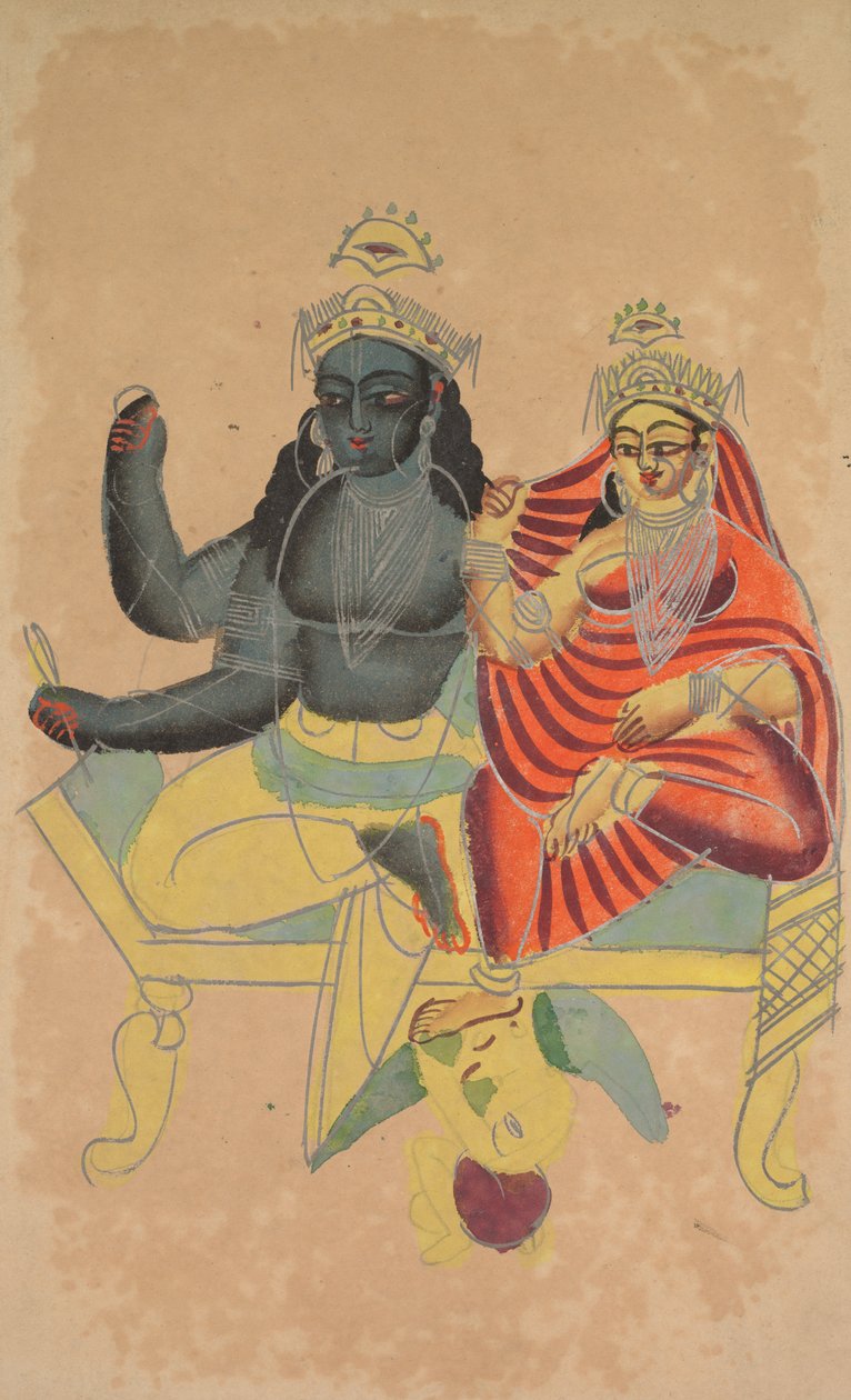 Vishnu en Lakshmi, 1800s door Unbekannt