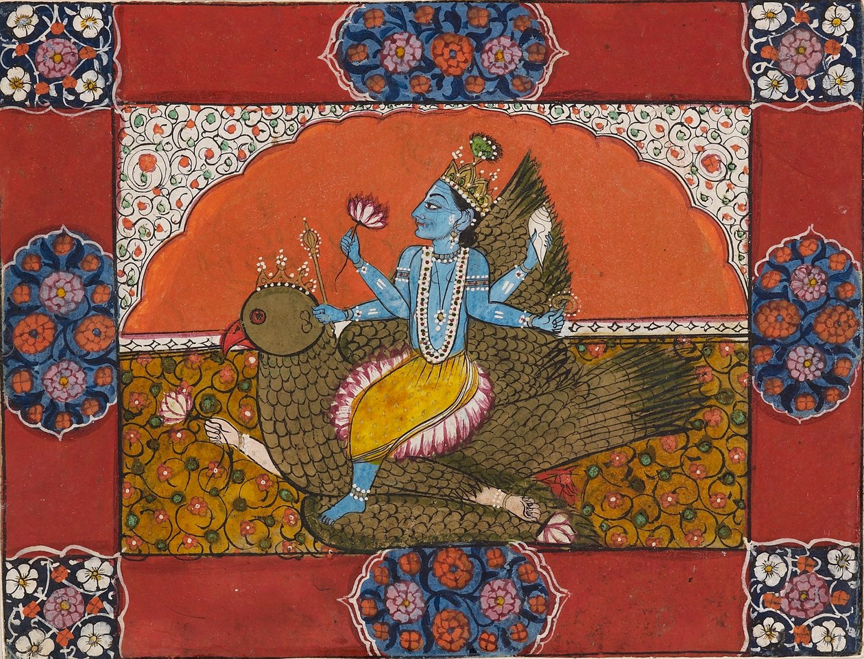 Vishnu op Garuda, vroege 19e eeuw door Unbekannt