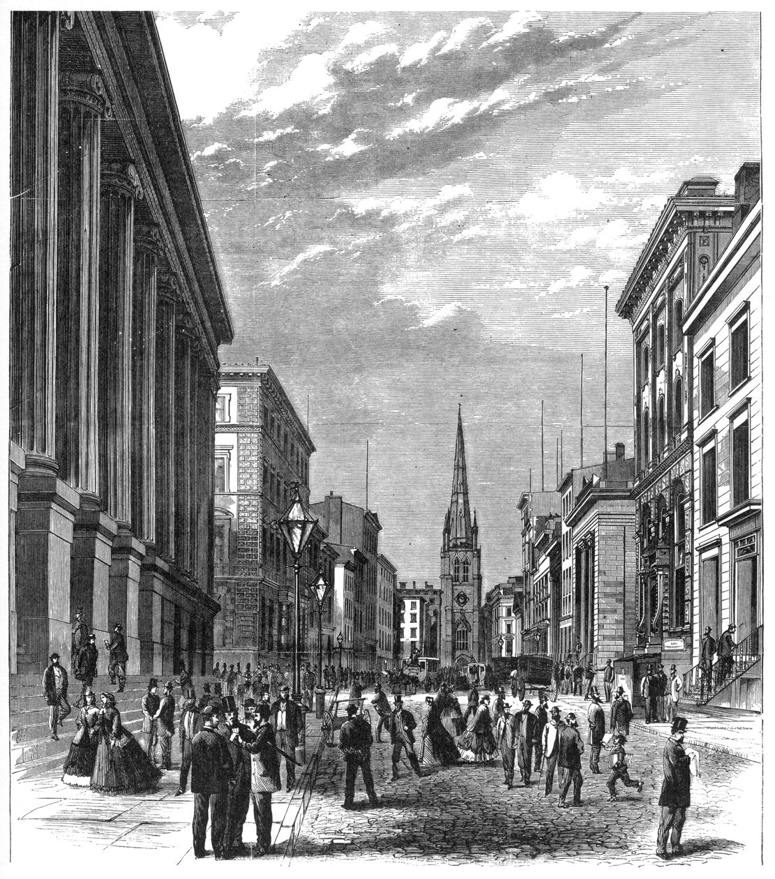Wall Street, New York, 1869 door Unbekannt