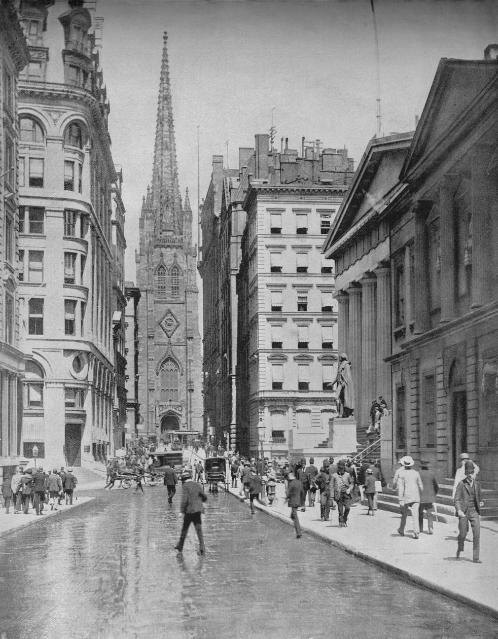Wall Street, New York, ca. 1897 door Unbekannt