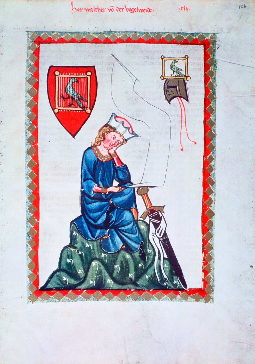 Walther von der Vogelweide, 1304-1340 door Unbekannt