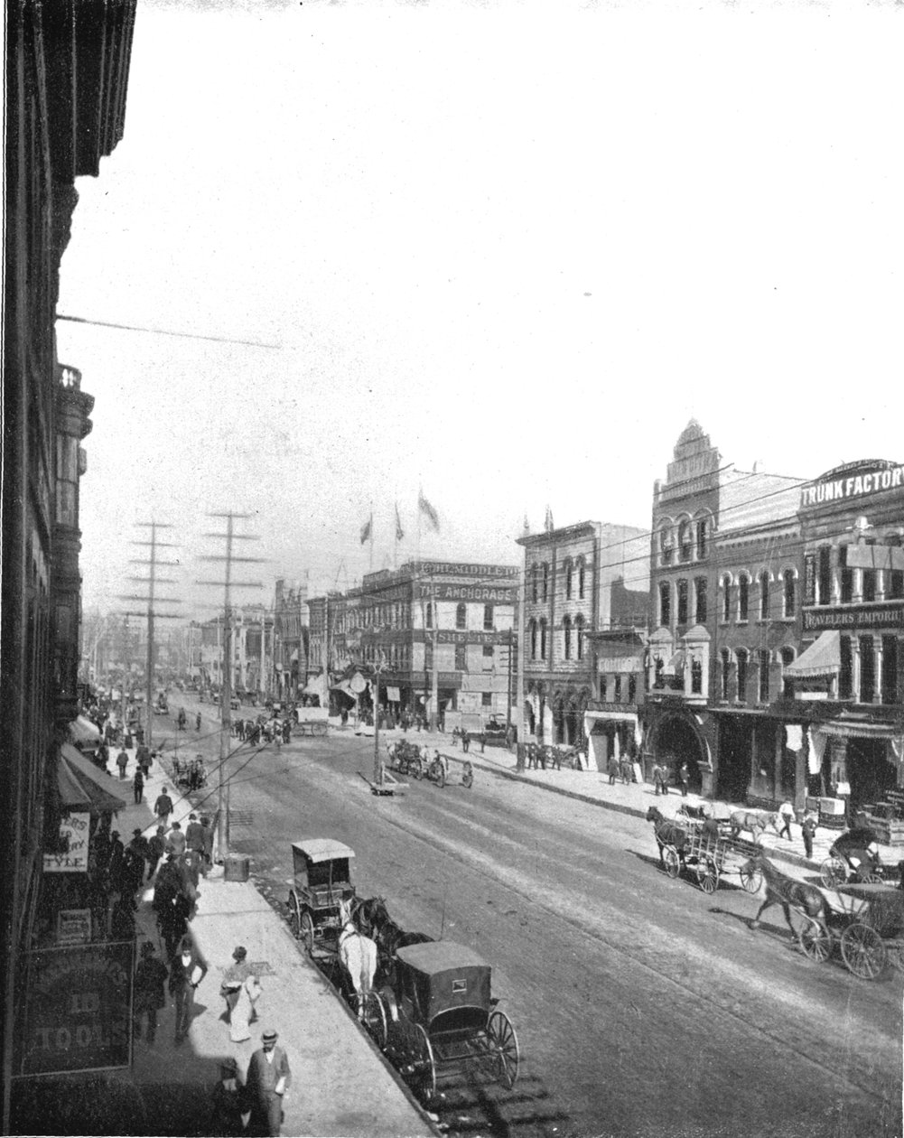 Washington Avenue, Minneapolis, Minnesota, VS, ca. 1900 door Unbekannt