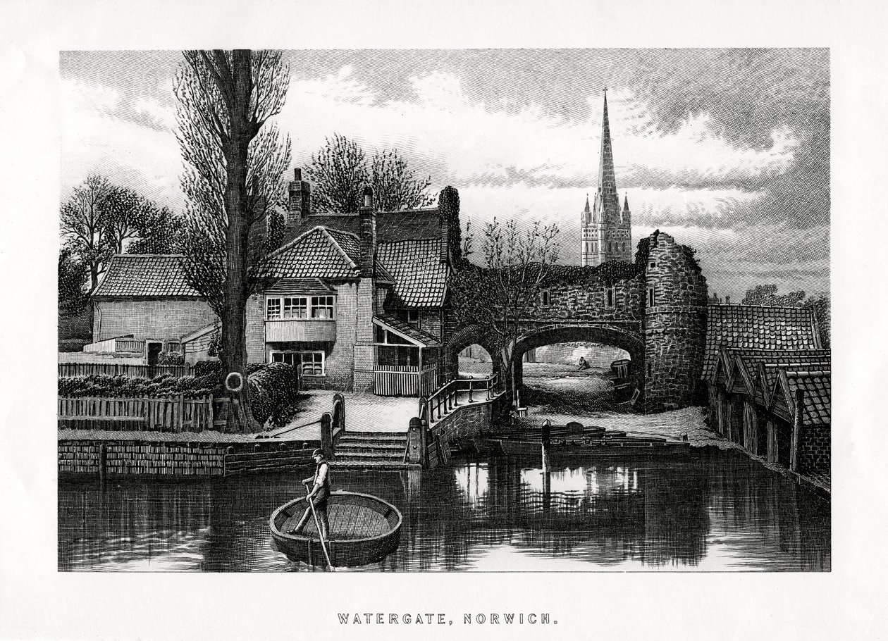 Waterpoort, Norwich, 1896 door Unbekannt