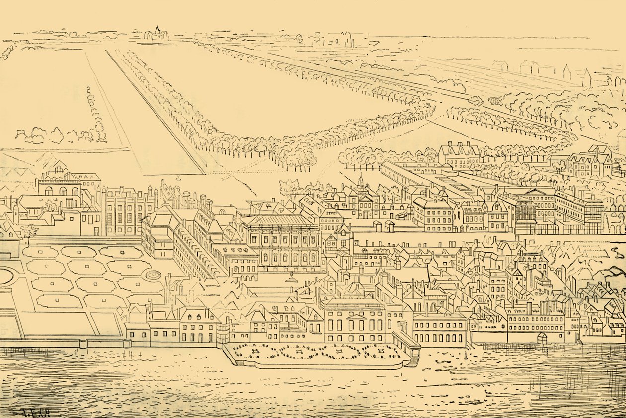 Whitehall, vanaf de rivier, 1881 door Unbekannt