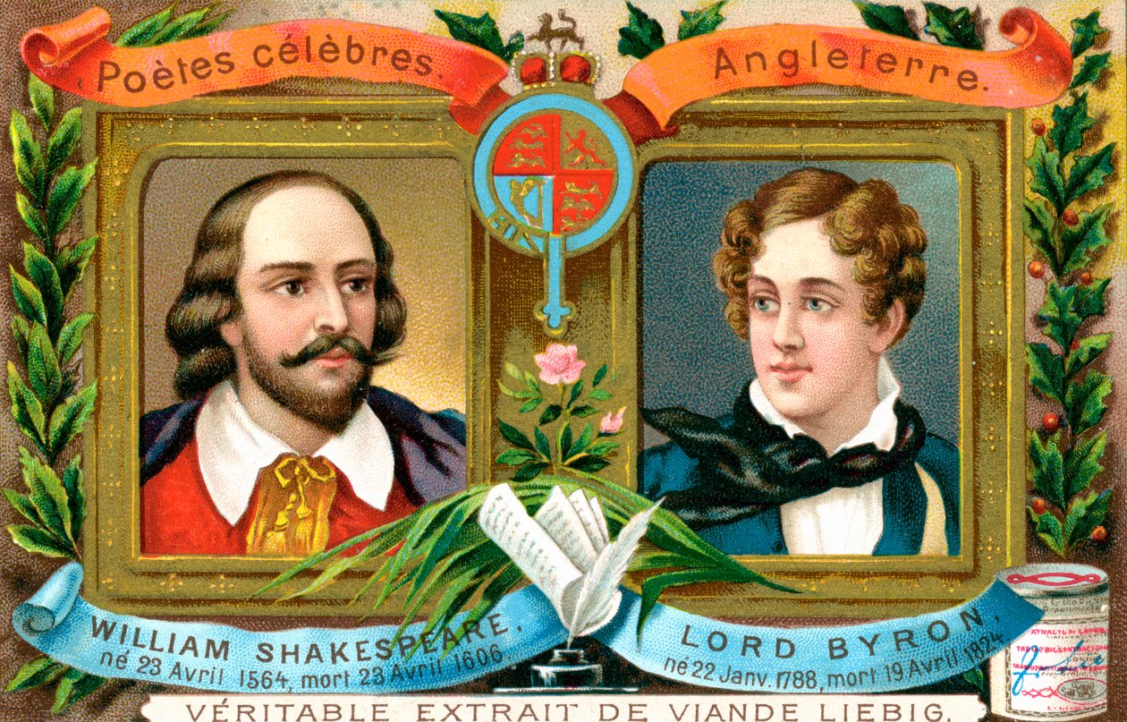 William Shakespeare en Lord Byron, c1900 door Unbekannt
