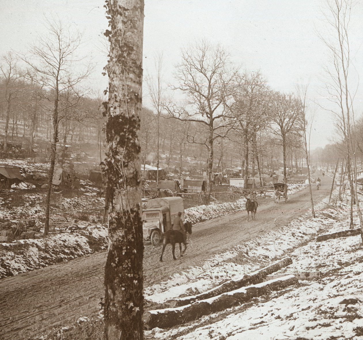 Winter, Genicourt, Noord-Frankrijk, ca. 1914-ca. 1918 door Unbekannt