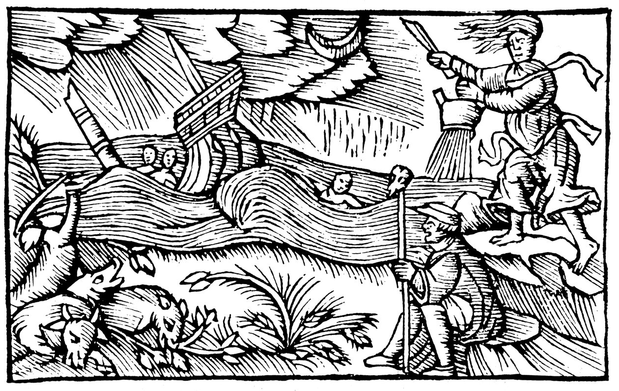 Heks die een storm oproept, 1562 door Unbekannt