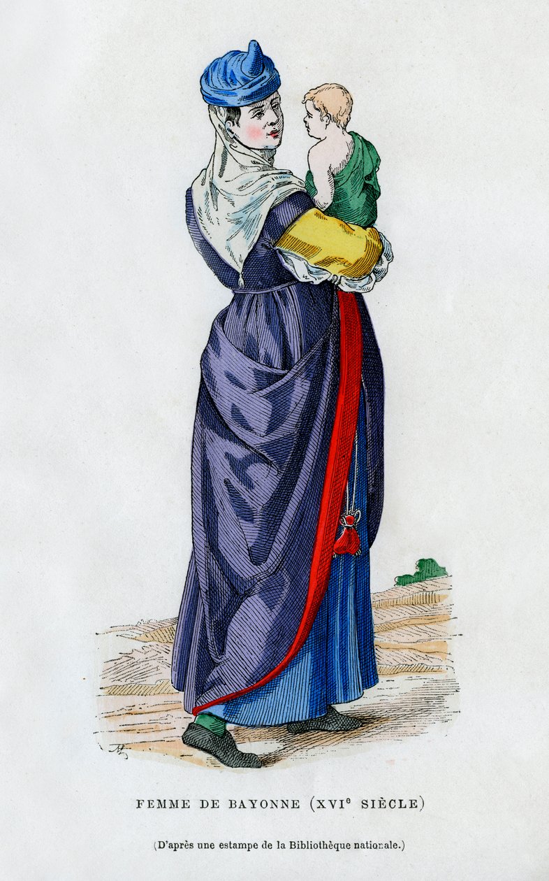 Vrouw van Bayonne, Frankrijk, 16e eeuw 1882-1884 door Unbekannt