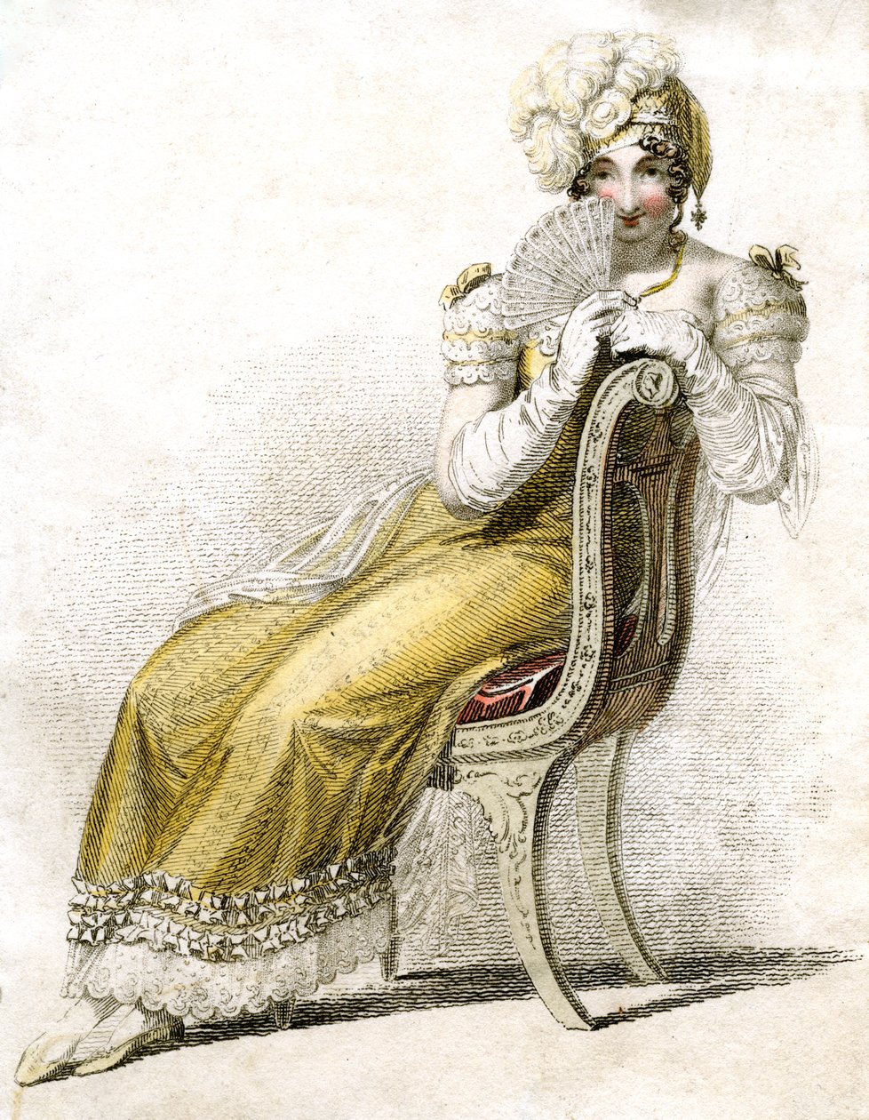 Vrouw met een waaier, c1750-1850 door Unbekannt