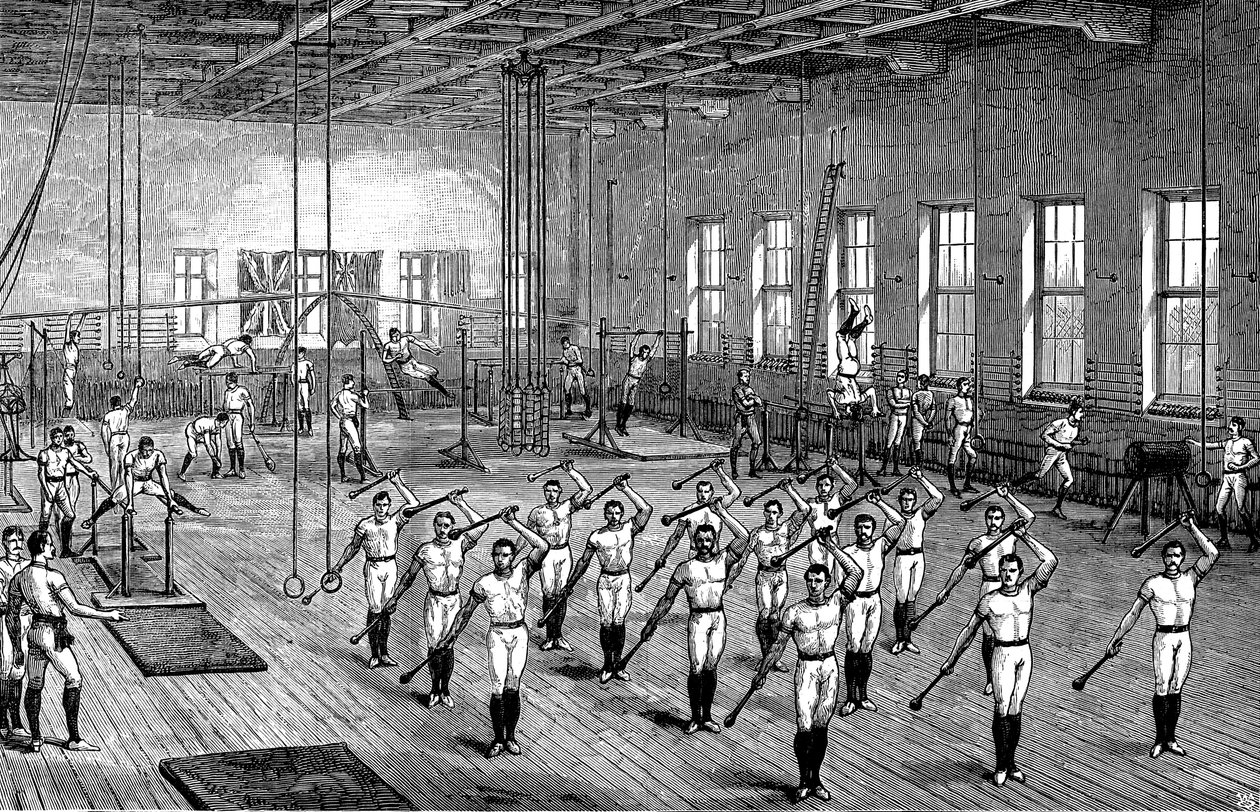 YMCA-gymzaal, Longacre, Londen, ca. 1888 door Unbekannt