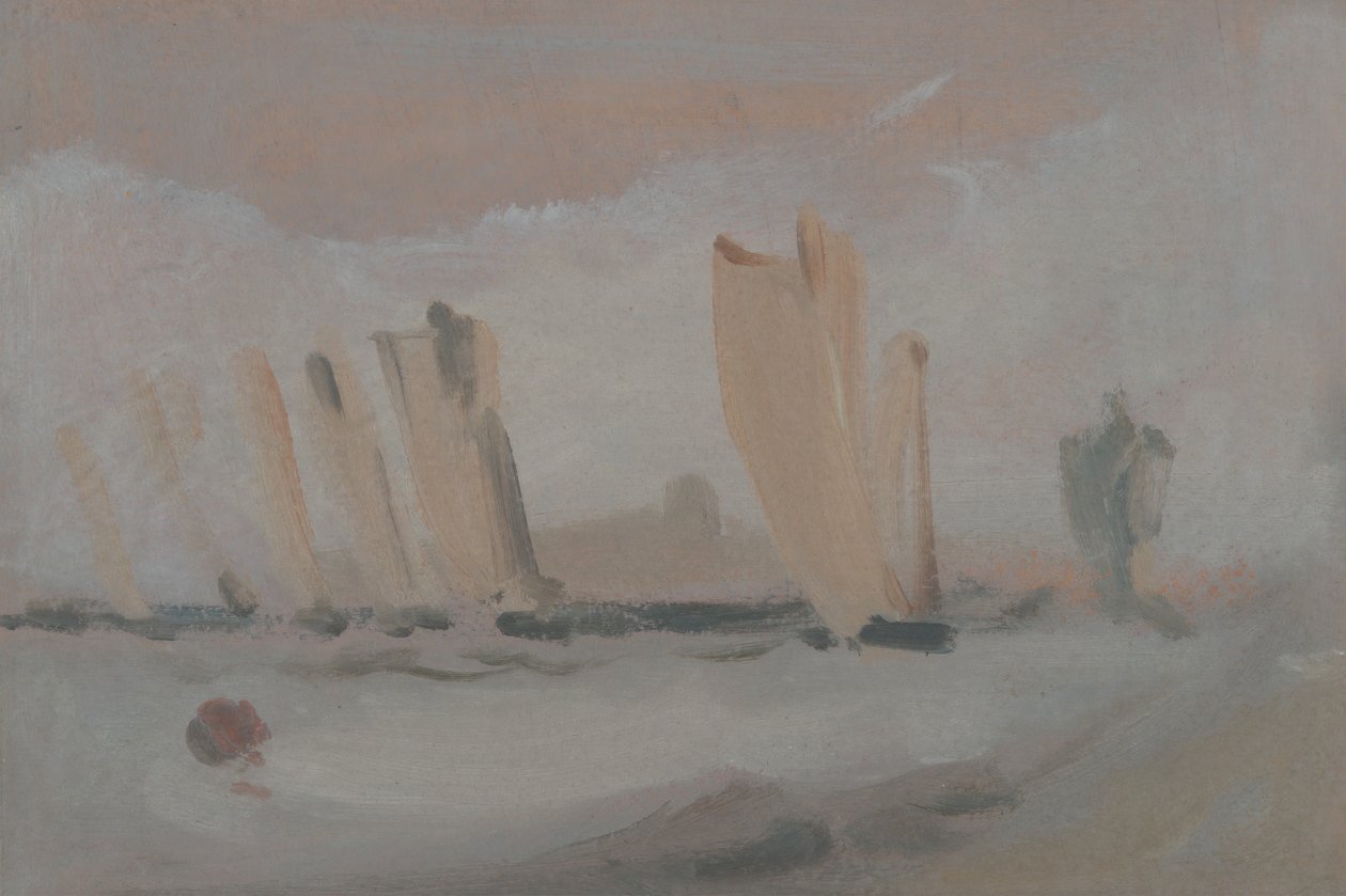 Jachtwedstrijden op de Solent, ca. 1827 door Unbekannt