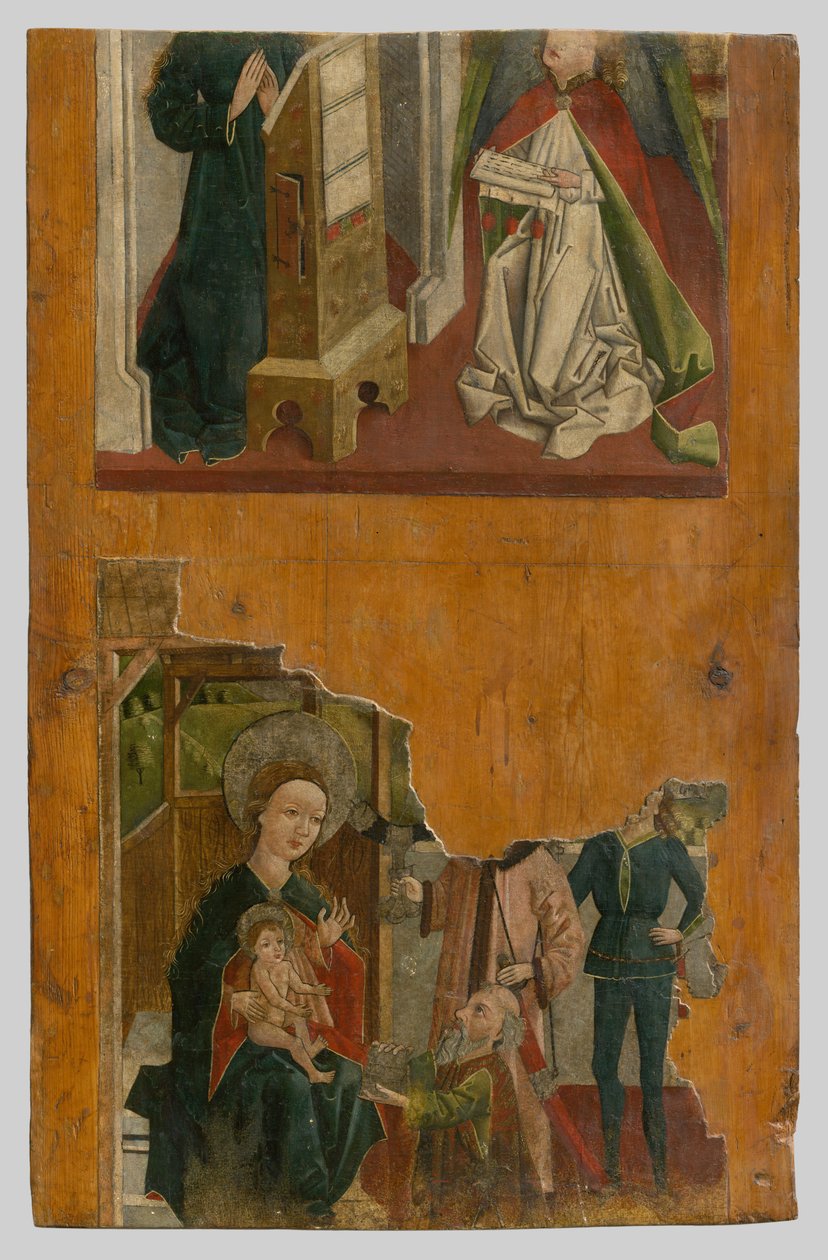 Aankondiging, Aanbidding - eerste zijde, Pijnlijke Maagd Maria door Unbekannt