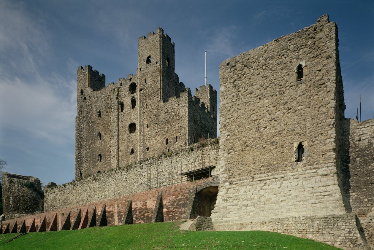 Buitenaanzicht, Rochester Castle, Kent door Unbekannt Unbekannt