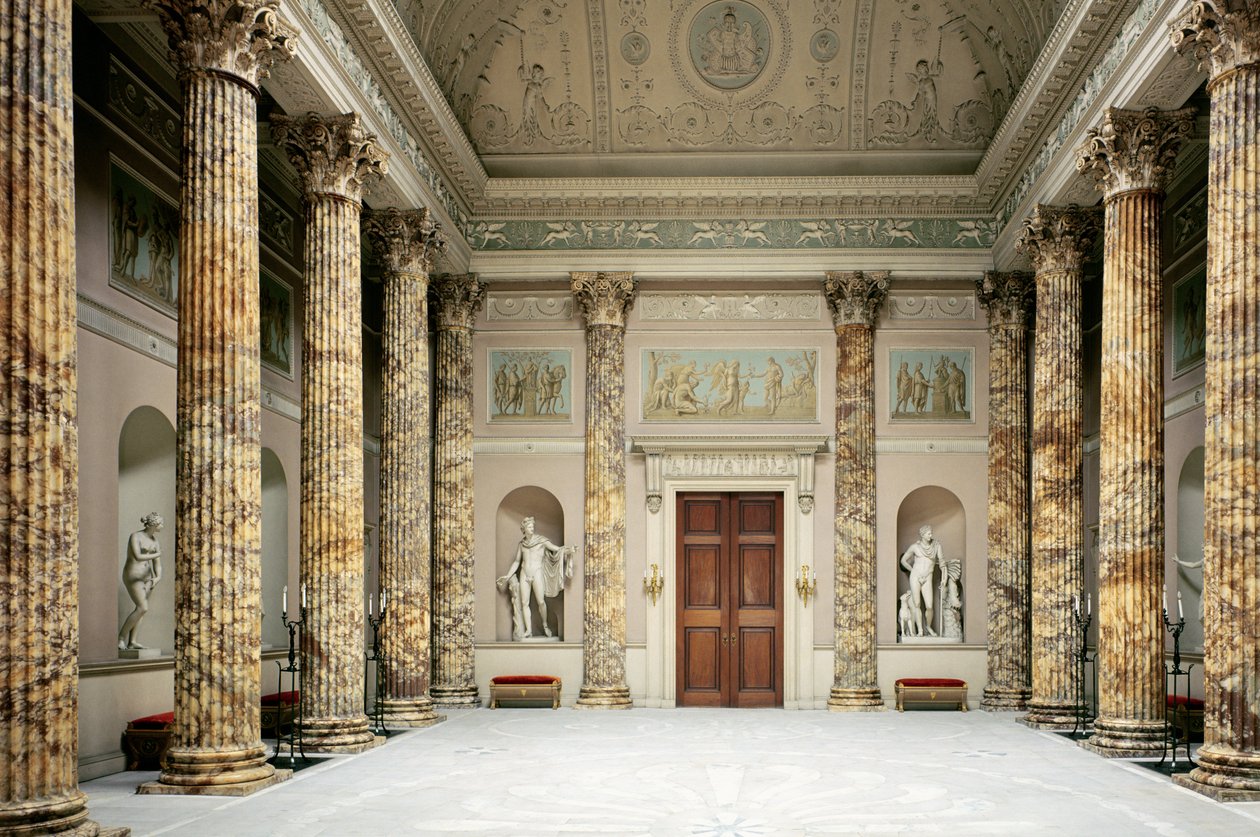 Interieur van de Marmeren Hal, Kedleston Hall, Derbyshire door Unbekannt Unbekannt