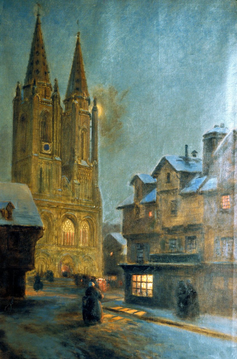 Manche N* 074, Musee de St Lo, "Kerk ND de St Lo", schilderij door Maurice Orange door Unbekannt Unbekannt