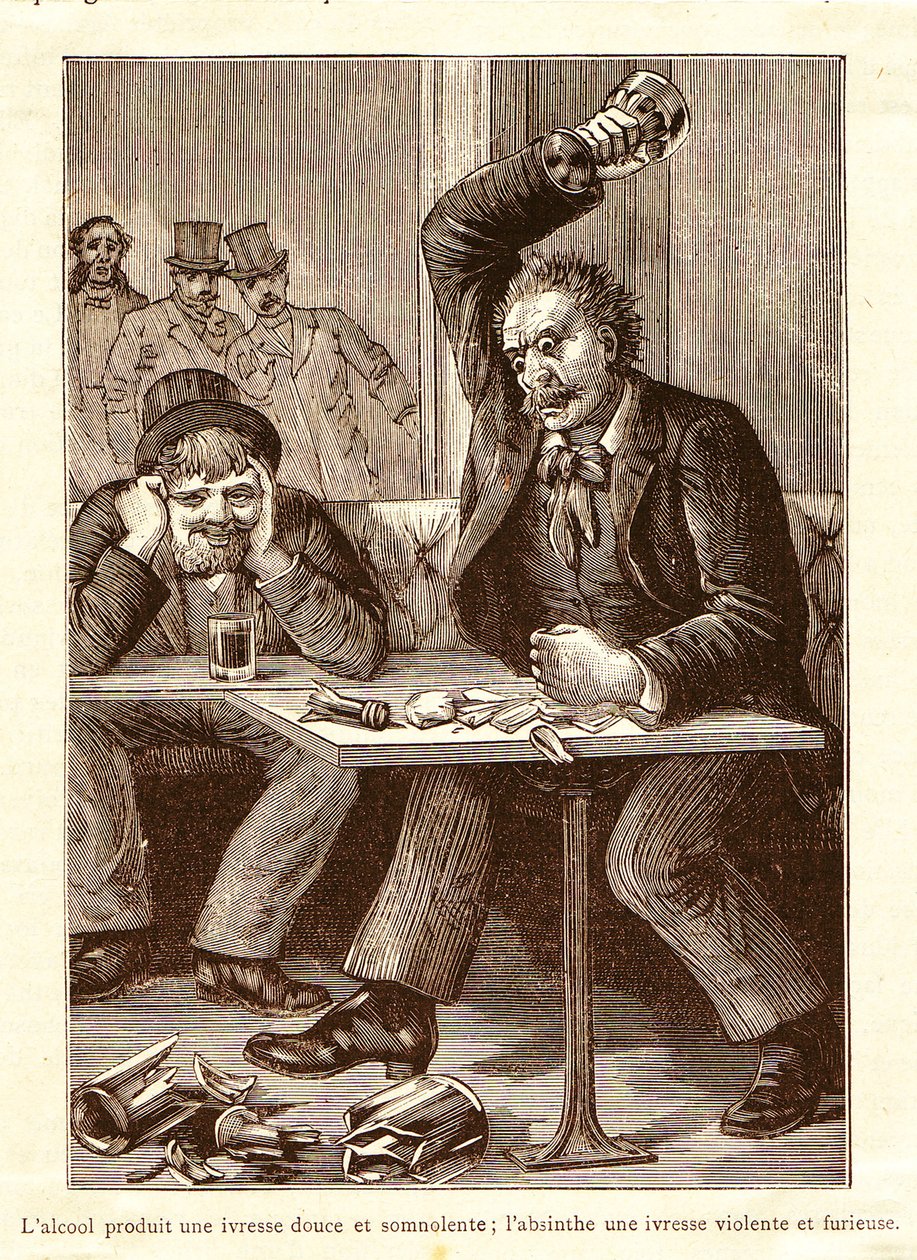 Absint versus Alcohol, ca. 1900 door Unbekannt