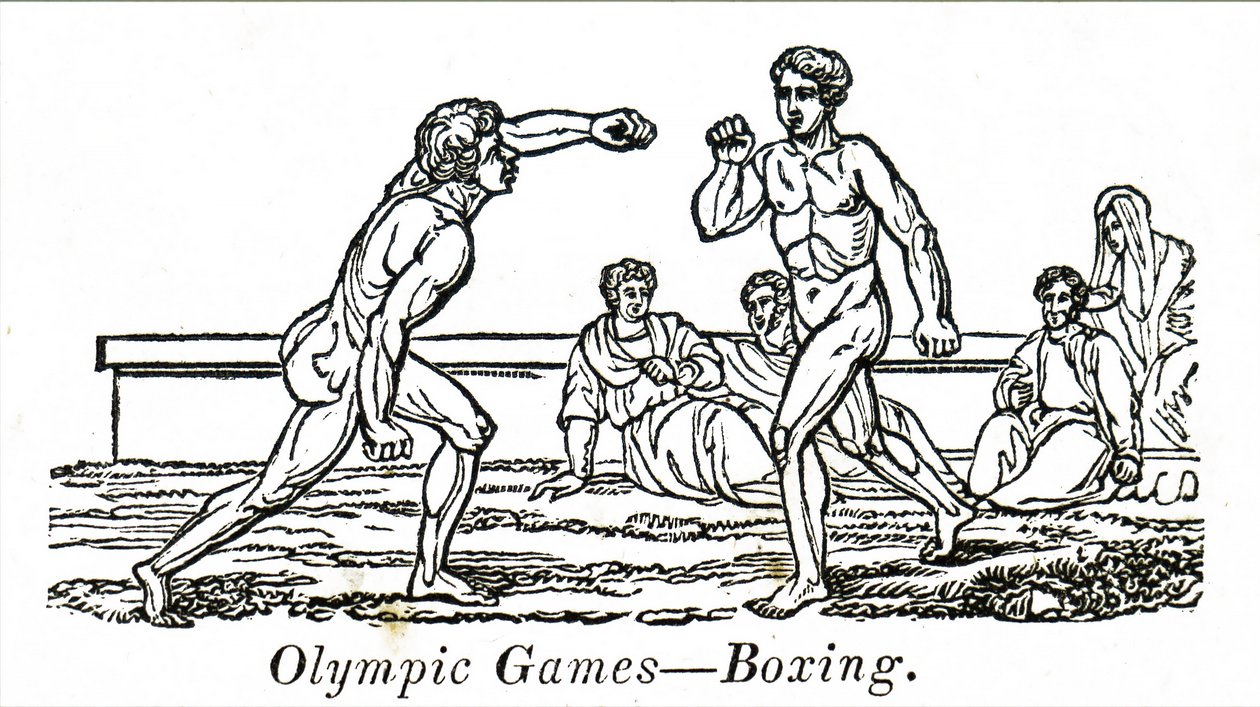 Boksers in de oude Olympische Spelen door Unbekannt