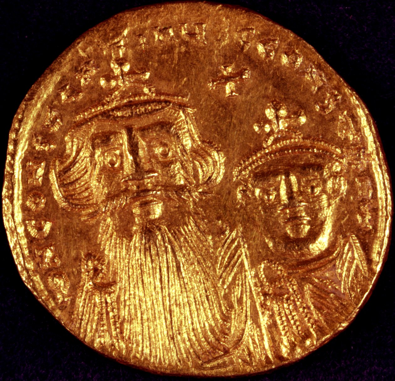 Byzantijnse munt met afbeelding van keizer door Unbekannt