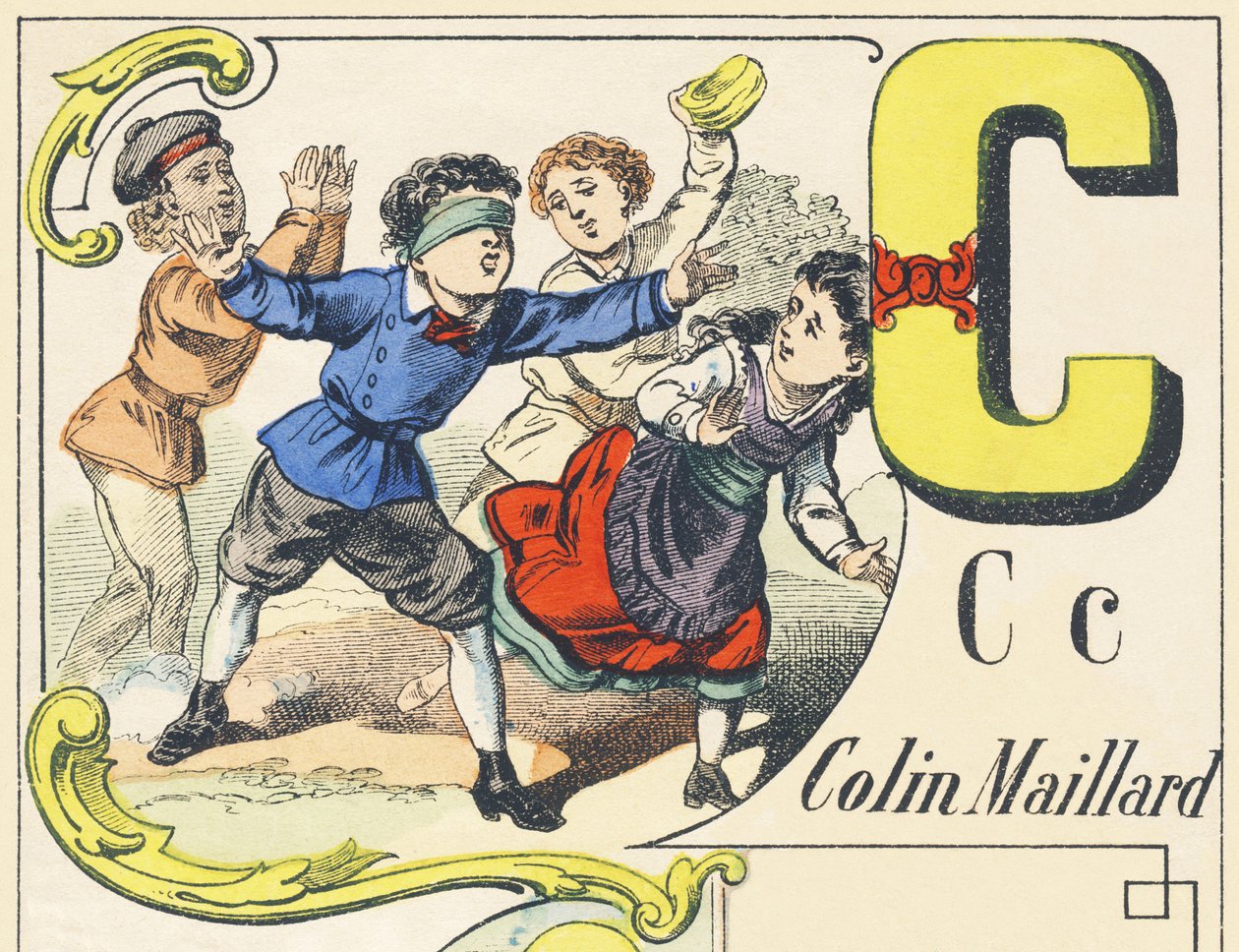 C: blindemannetje - Spelletjes Alfabet, c.1890 door Unbekannt