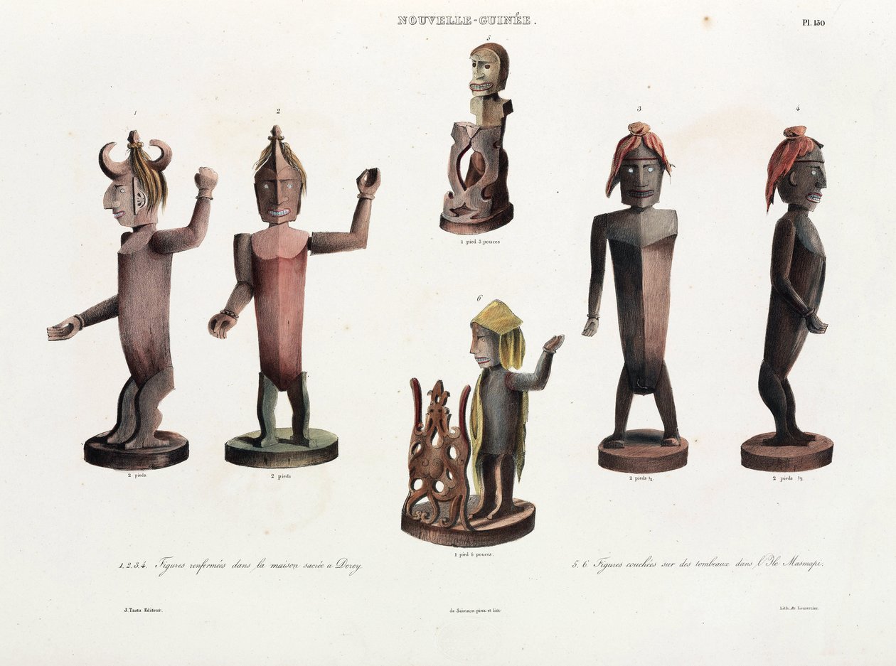 Gesneden houten figuren, Nieuw-Guinea door Unbekannt