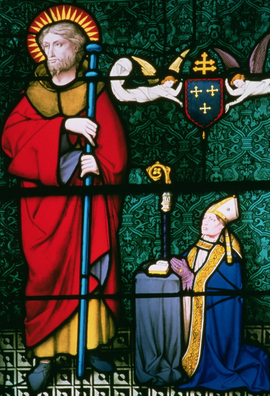 Christus met een knielende bisschop door Unbekannt