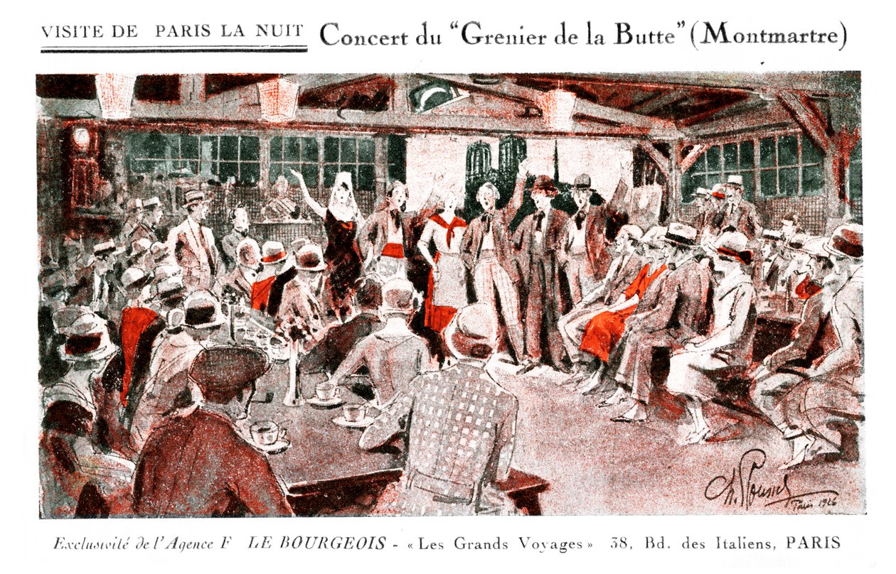 Concert in Grenier de la Butte, Montmartre door Unbekannter Künstler