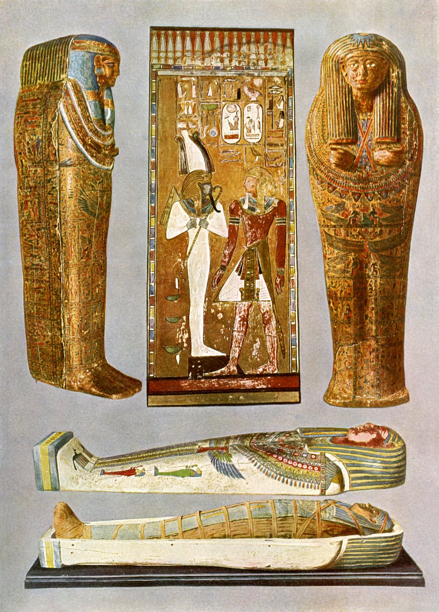 Egyptische fresco en sarcofagen door Unbekannter Künstler
