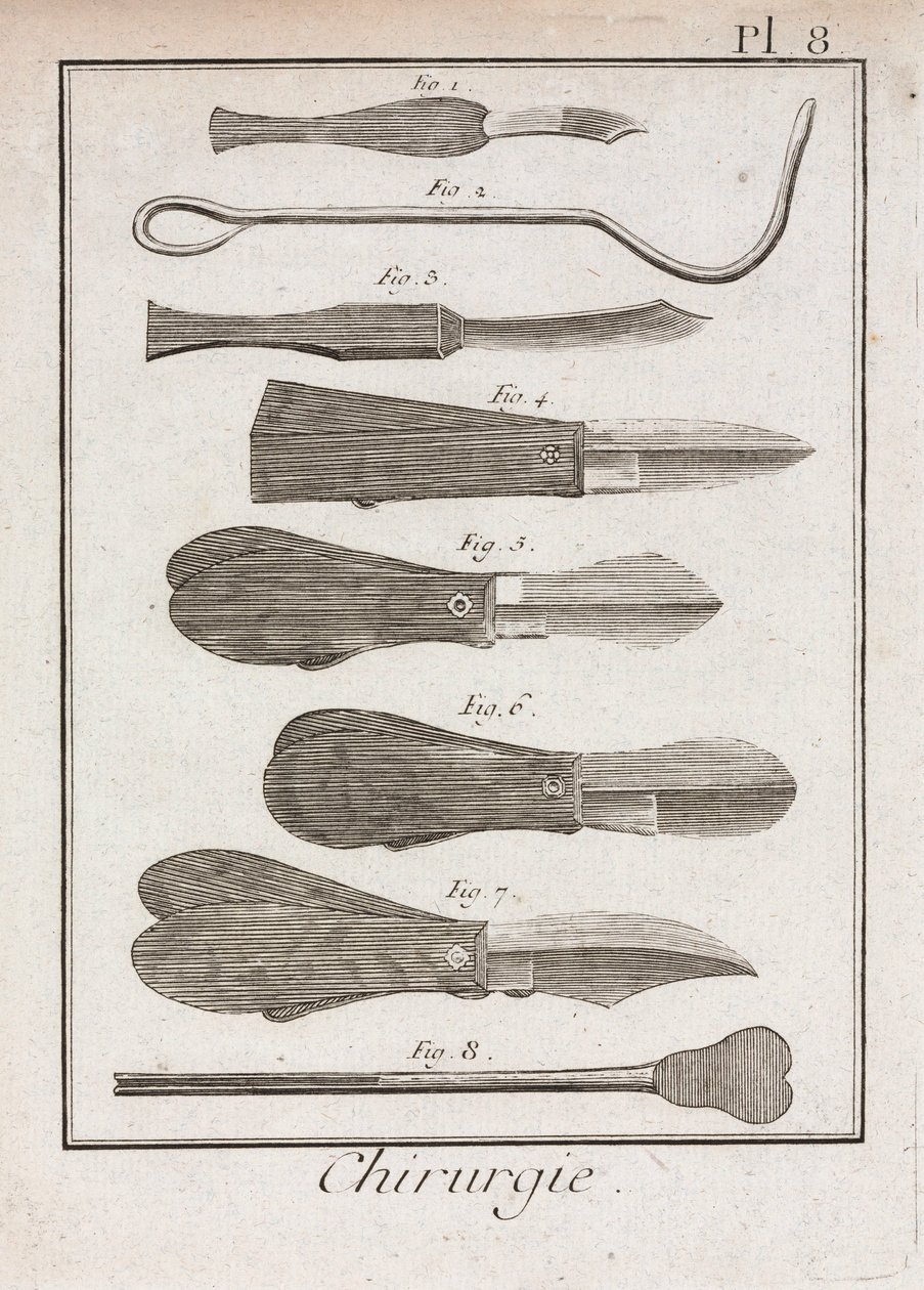 Uitrusting, vroegmoderne chirurgische messen en scalpels door Unbekannt