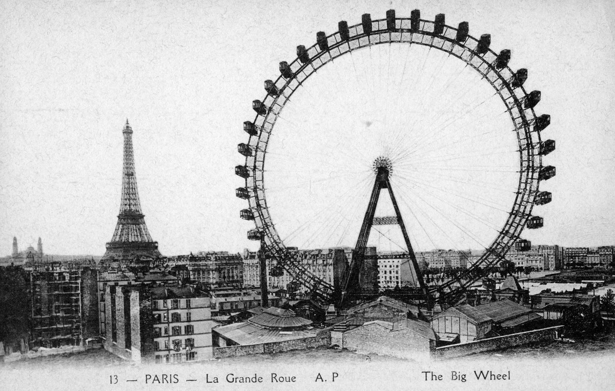 Reuzenrad, Parijs - 1900 Exposition Universelle door Unbekannter Künstler