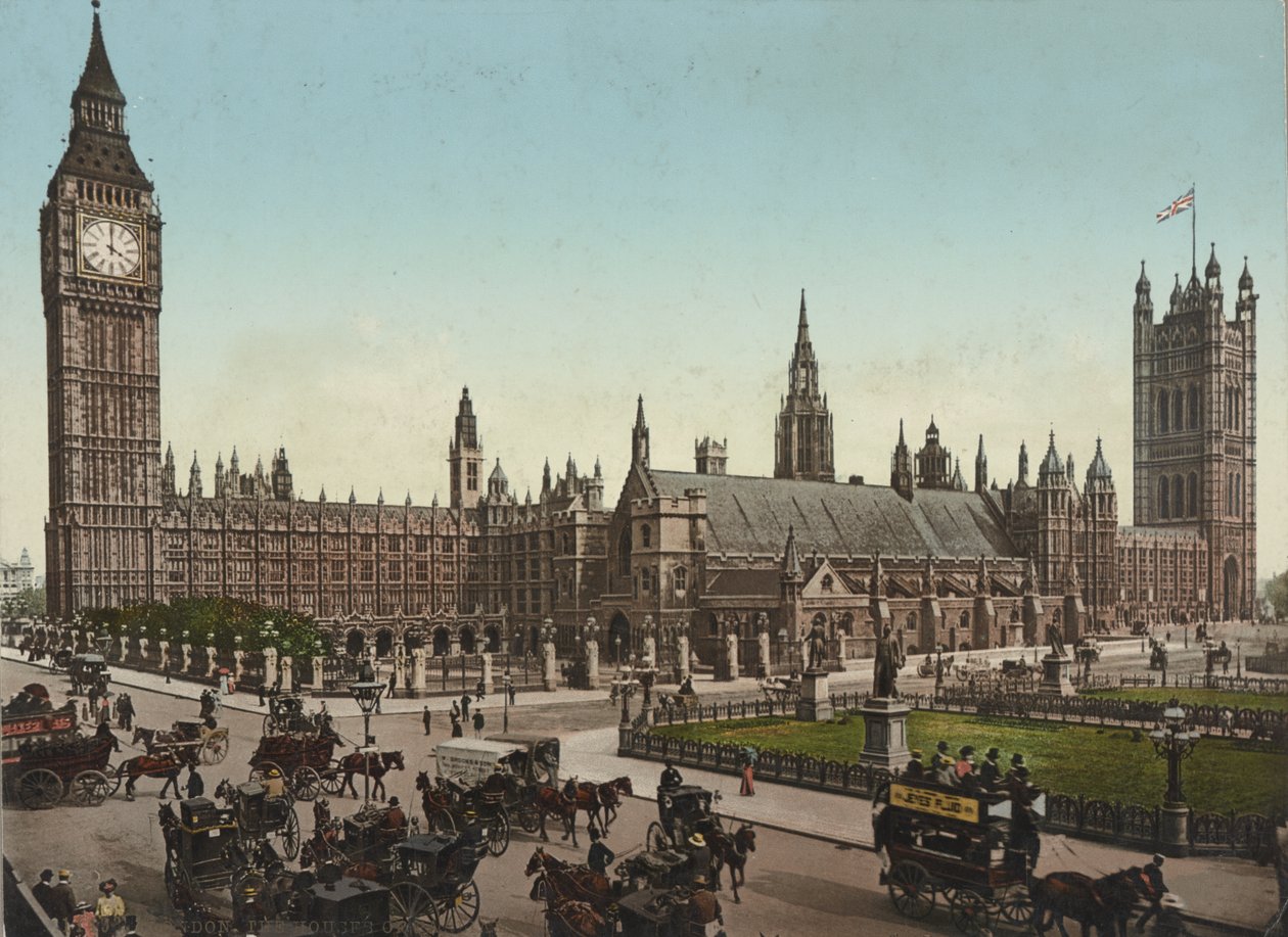 Houses of Parliament, Londen, ca. 1890-1900 door Unbekannt