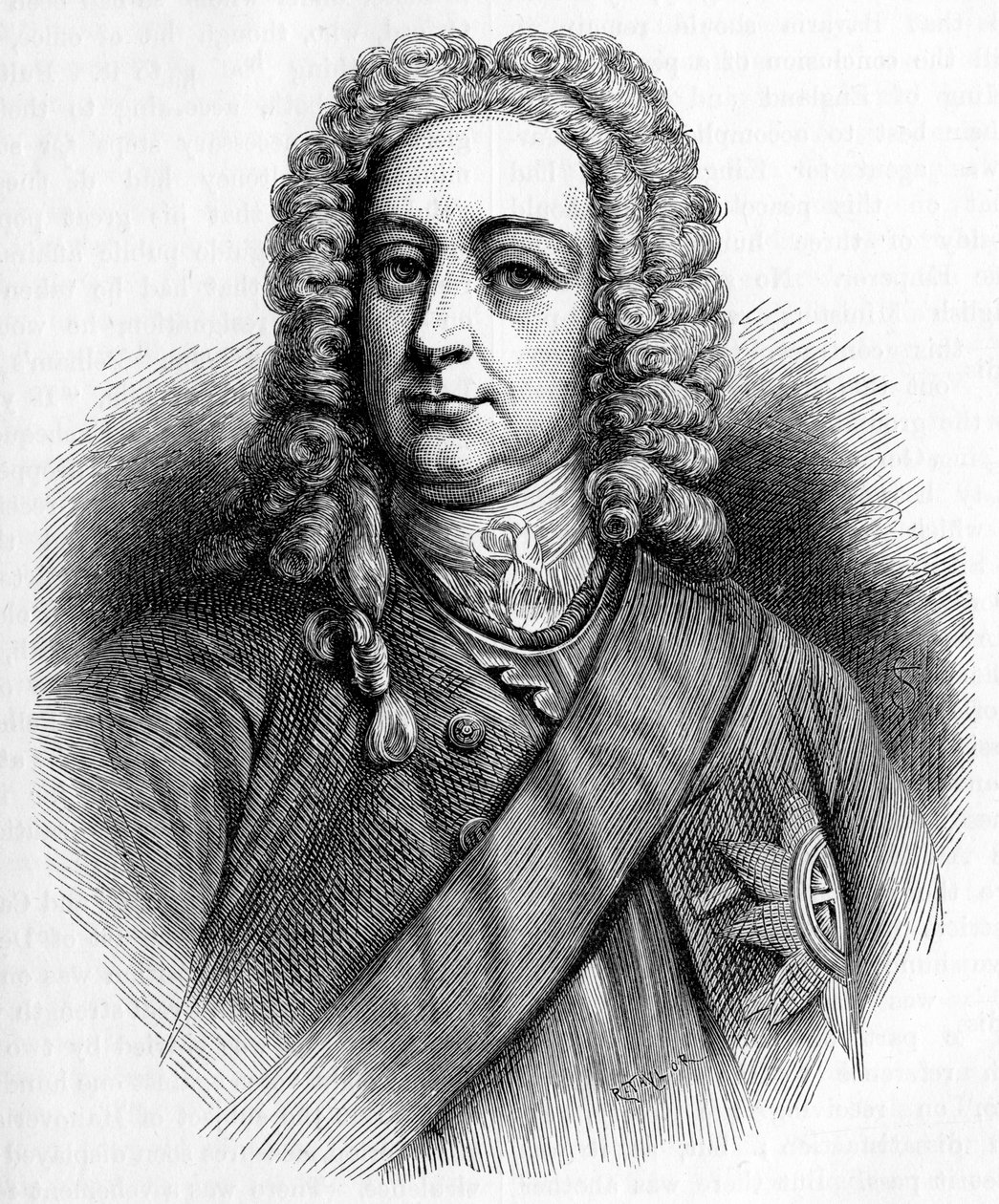 Koning George II - portret door Unbekannter Künstler