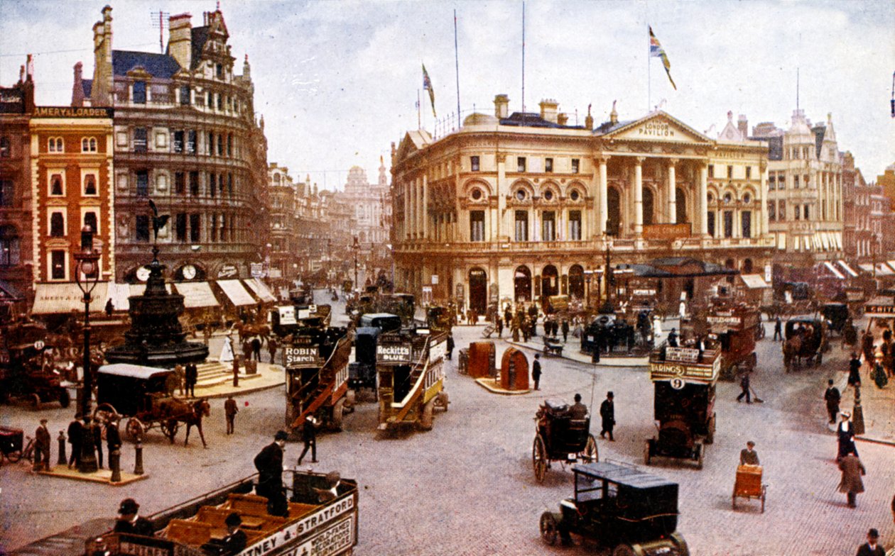 Londen - Piccadilly Circus, begin 1900 (ansichtkaart) door Unbekannter Künstler