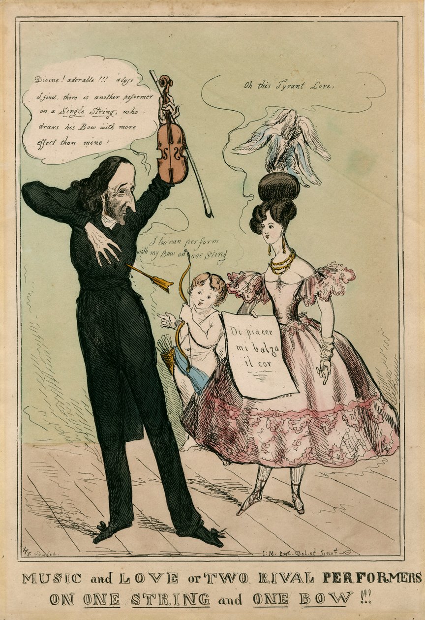 Niccolo Paganini - portret door Unbekannt