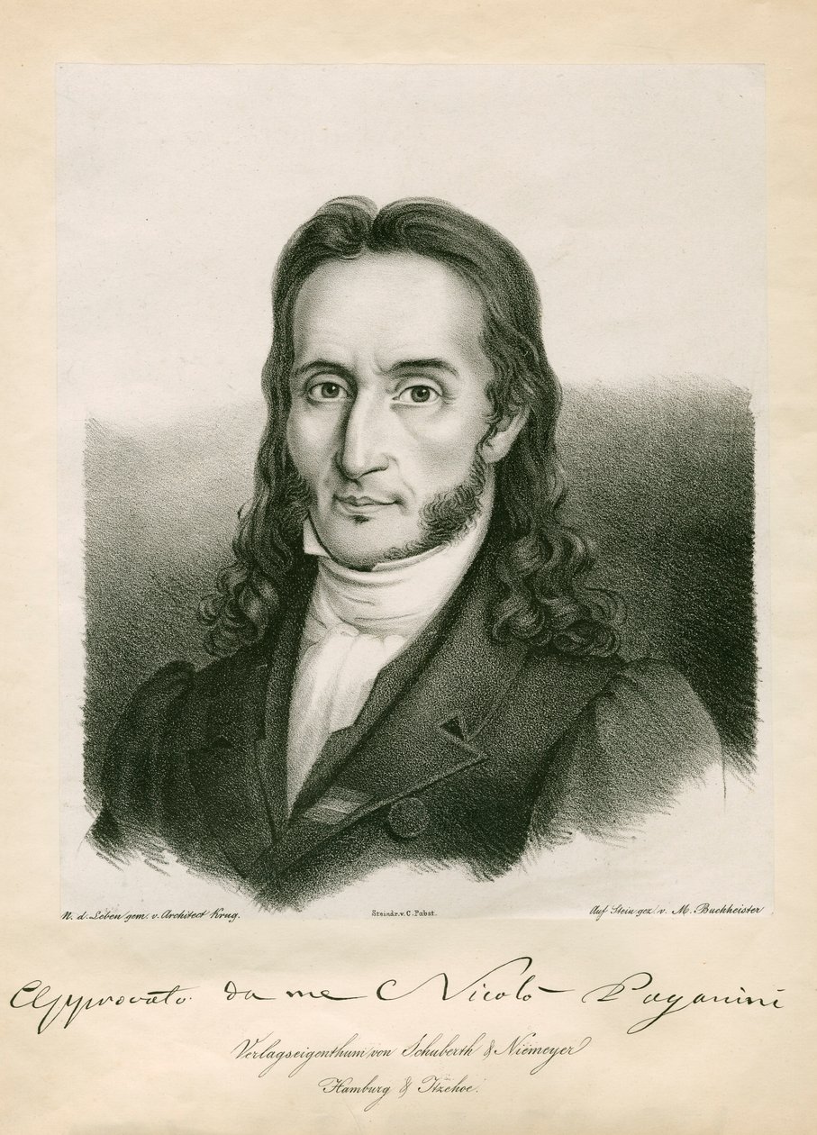 Niccolo Paganini - portret door Unbekannt