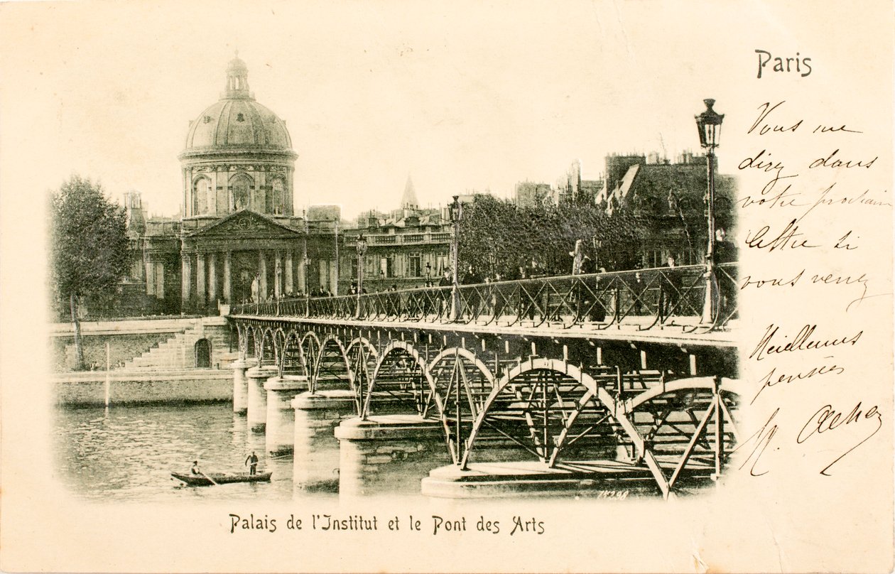 Het Instituut, Pont des Arts, Parijs, Seine, Île de France, Frankrijk door William M. Timlin