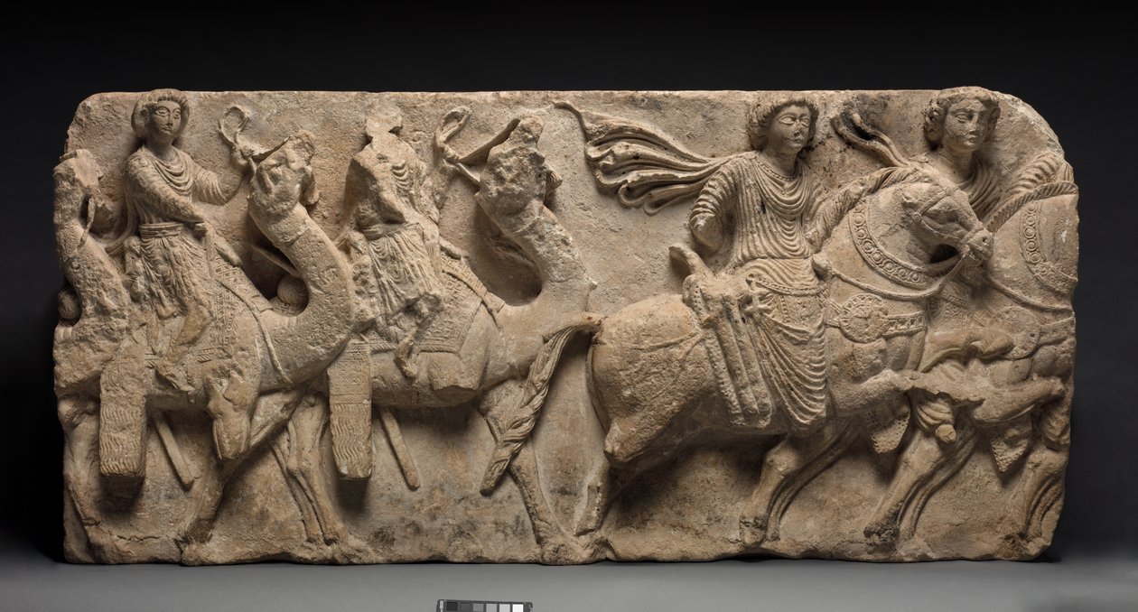 Processie van edelen, Palmyra, Syrië door Unbekannt