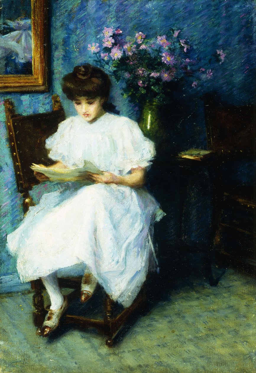 Lezen in de salon door Unbekannt