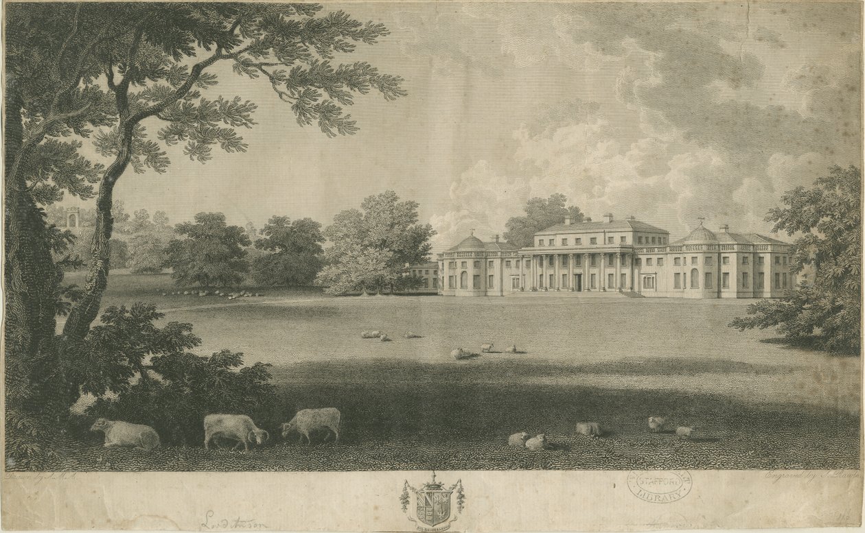 Shugborough Hall: gravure, nd [ca. 1802] door Unbekannt