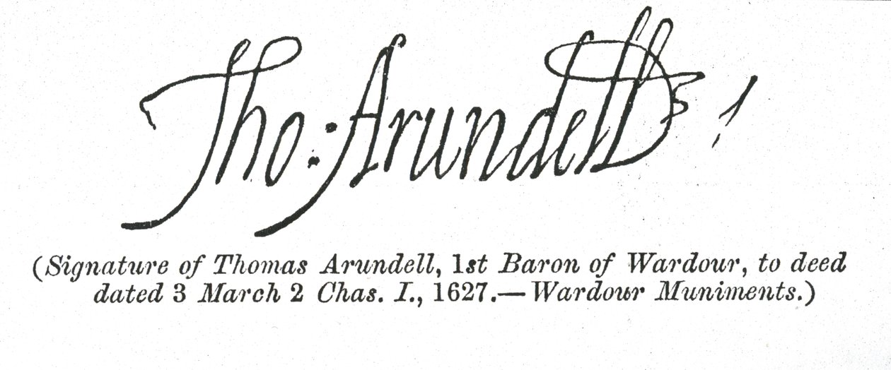 Handtekening van Thomas Arundell door Unbekannt