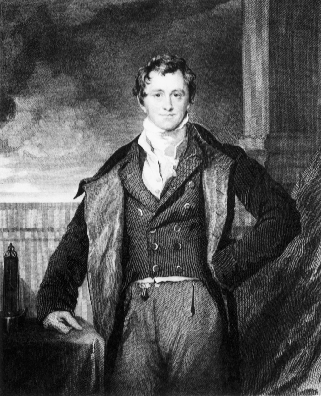 Sir Humphry Davy, Engelse chemicus, ca. 1820 door Unbekannt