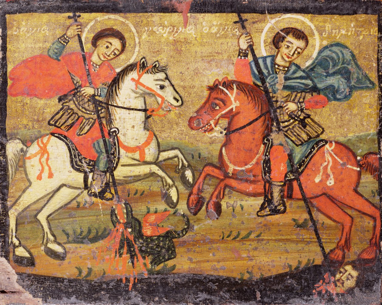 St. George en St. Demetrios, Grieks (provinciaal) door Unbekannter Künstler