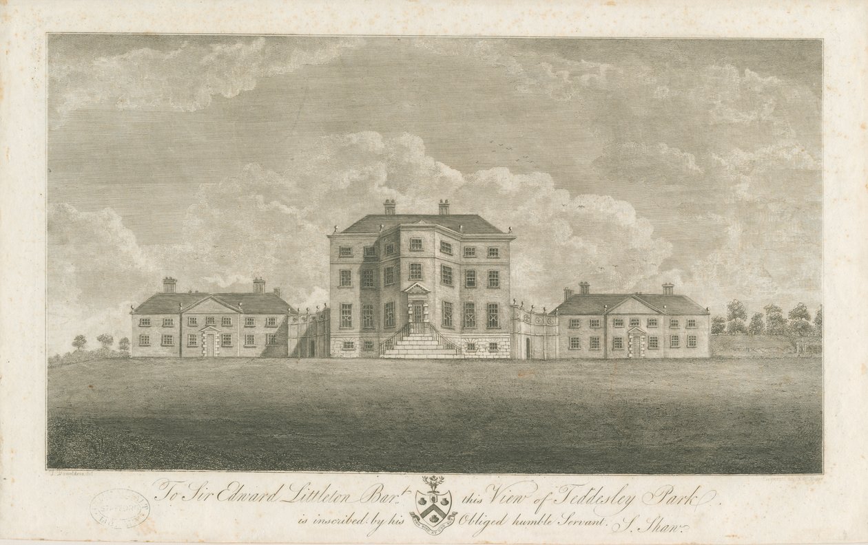 Teddesley Hall, late 18e eeuw door Unbekannt