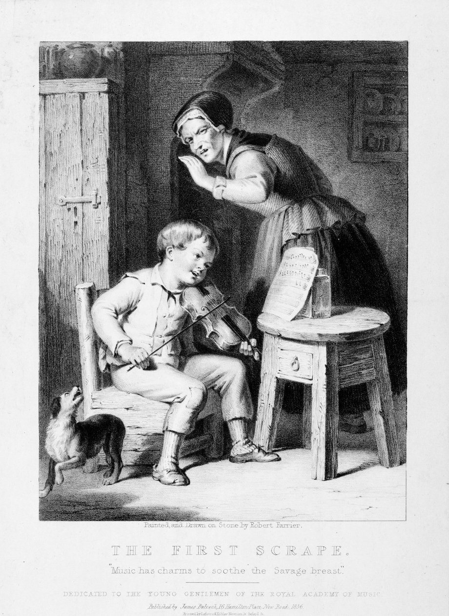 De eerste schram, gravure door Unbekannt