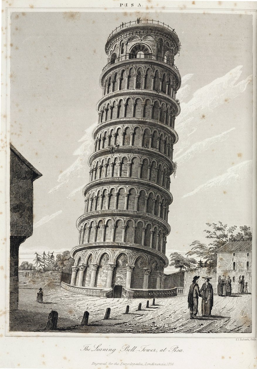 De scheve klokkentoren in Pisa door Unbekannt