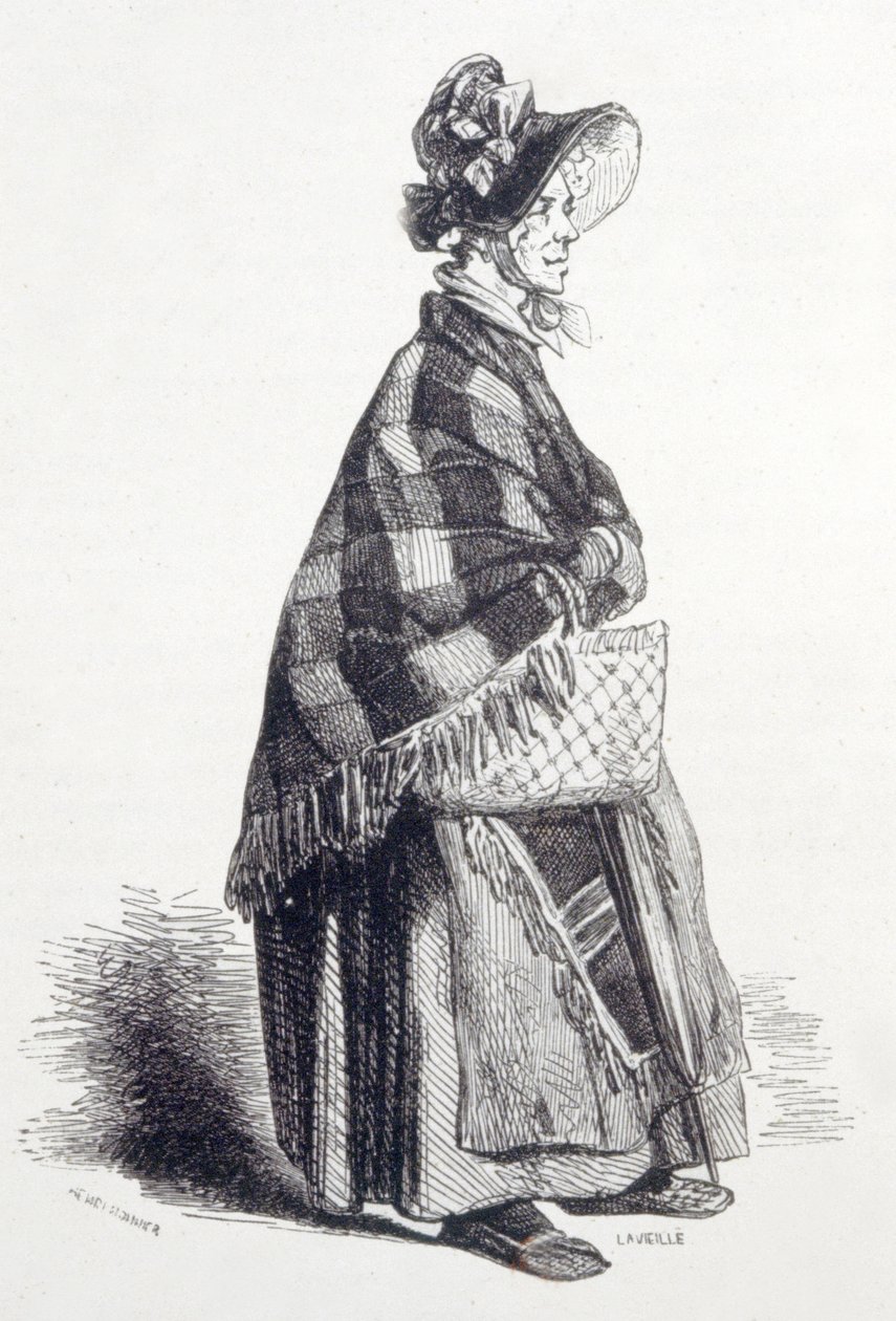 Het oude meisje (gravure) door Unbekannter Künstler