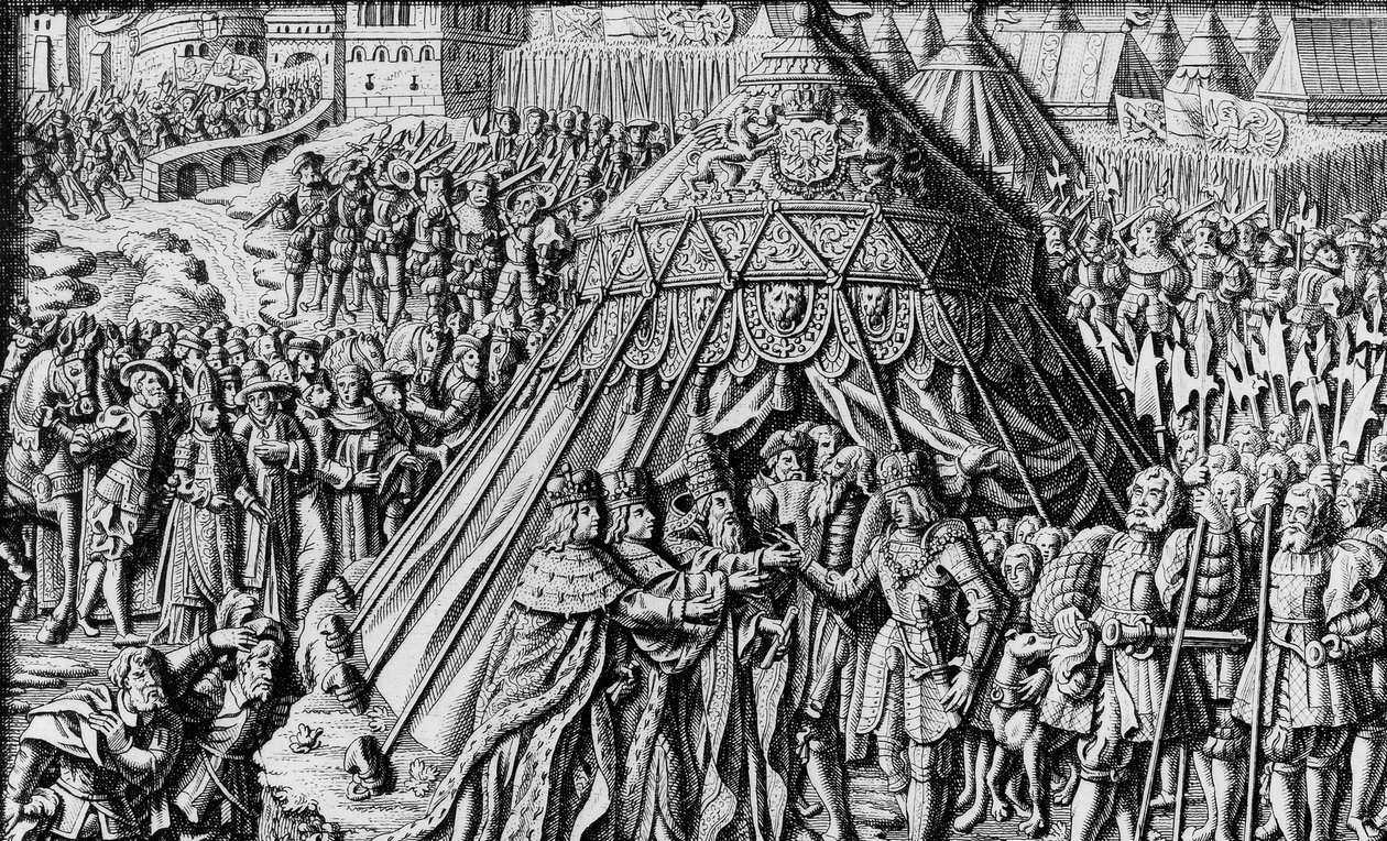 Het verdrag van Cambrai 10 december door Unbekannter Künstler