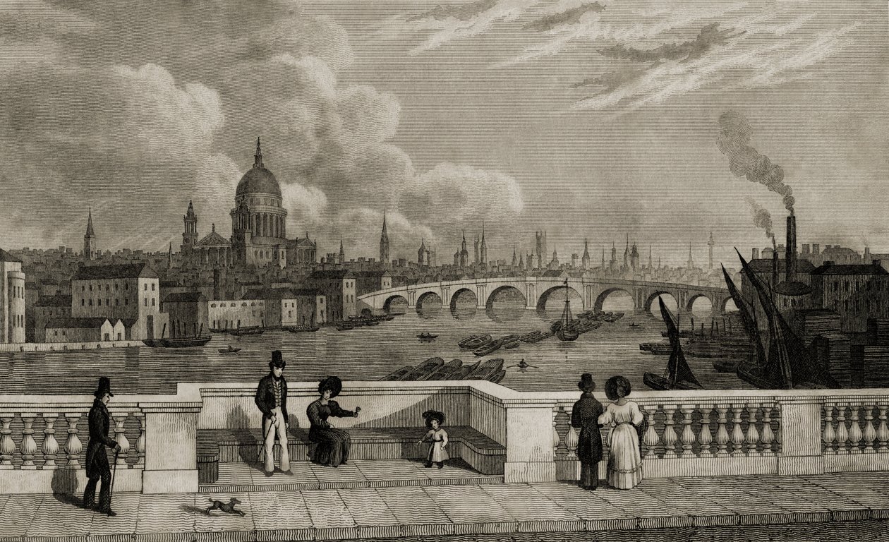 Uitzicht op historisch Londen door Unbekannt