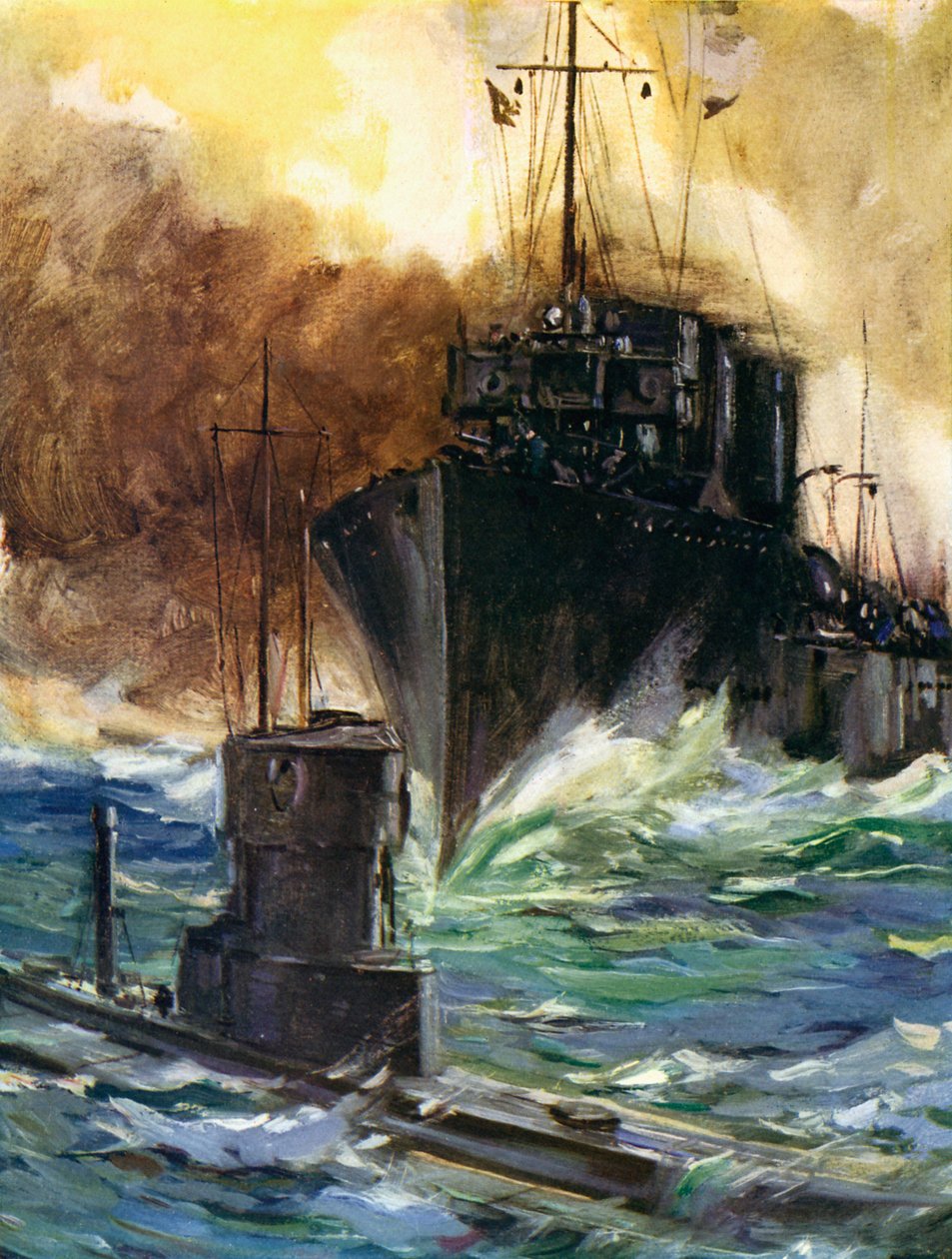Eerste Wereldoorlog - H.M.S. Badger door Unbekannter Künstler
